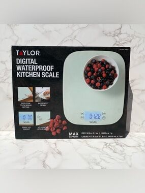 Taylor, Waterproof LED Digital Kitchen Food Scale | Liquid Dry Ingredients NEW